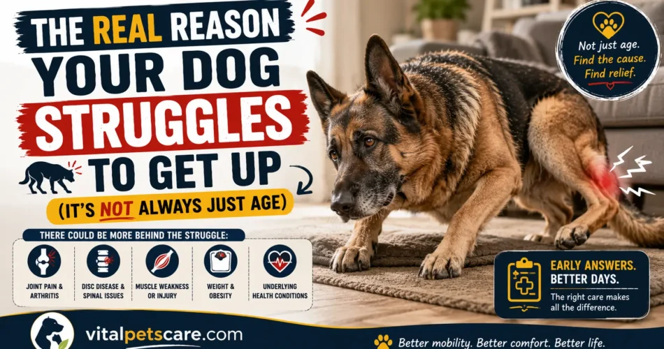 dog struggling to get up