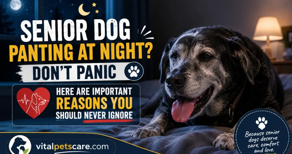 senior dog panting at night