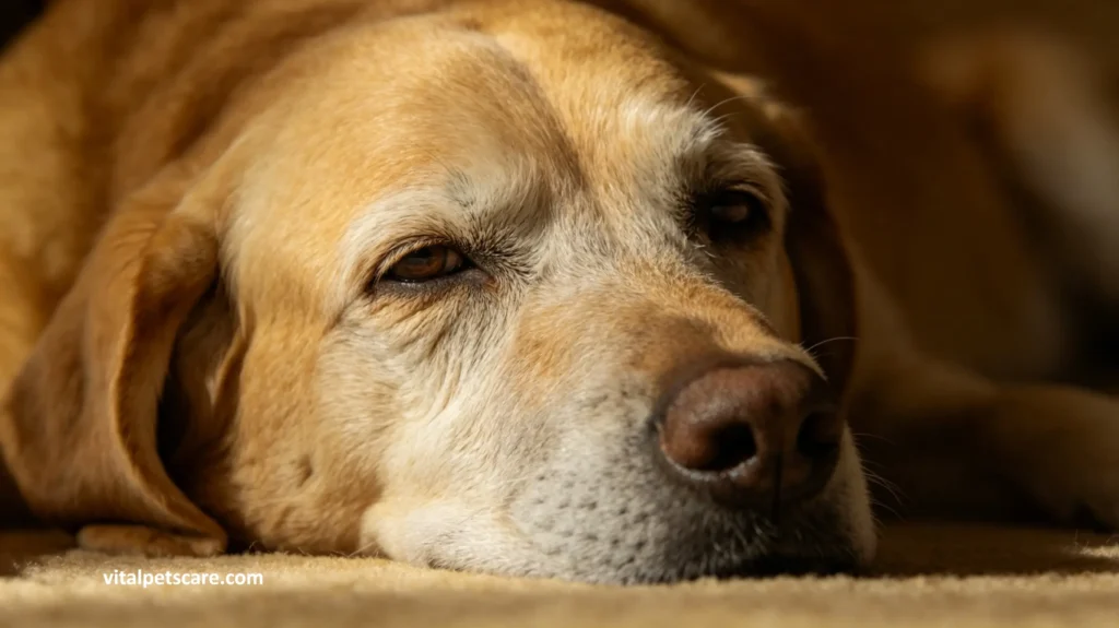 senior dog showing signs of aging