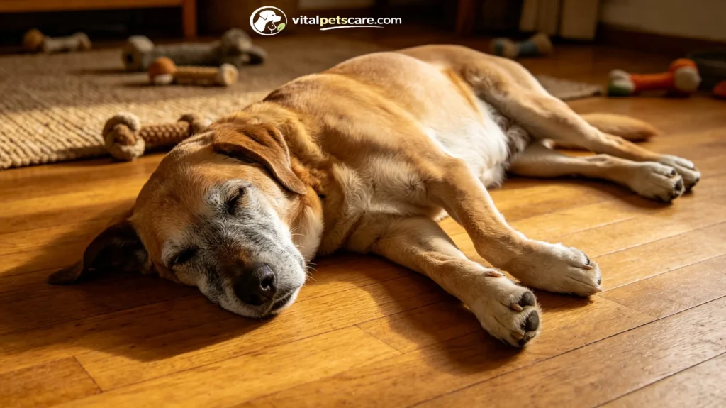 senior dog showing signs of excessive panting