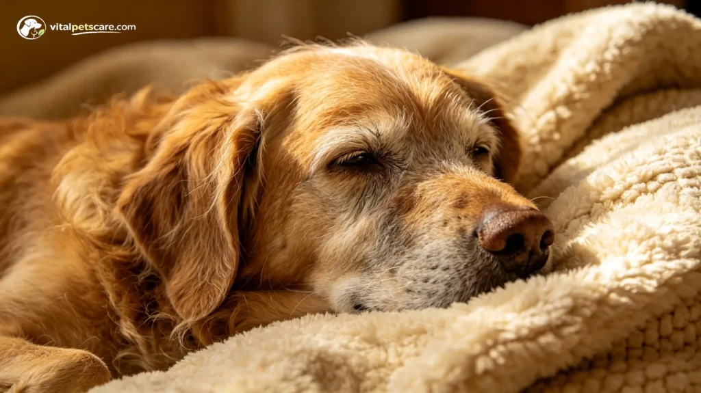 senior dog trembling and panting at night