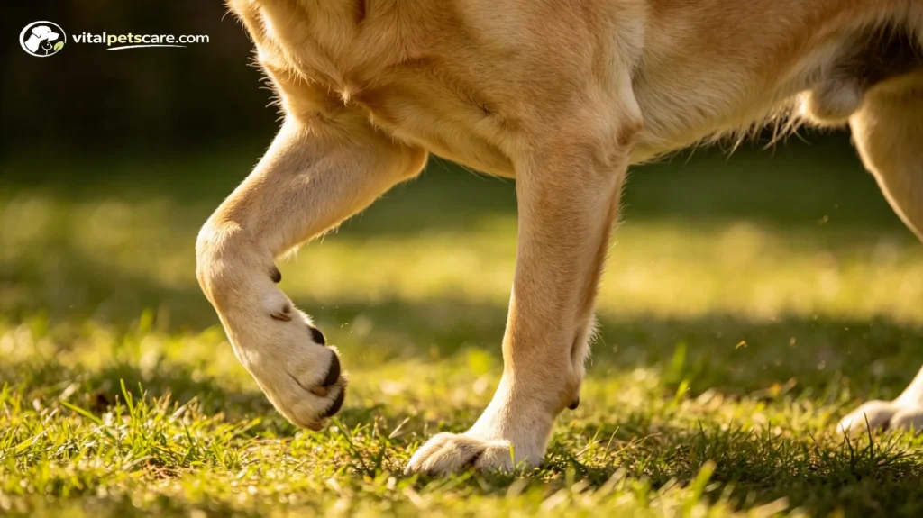 dog limping off and on front leg