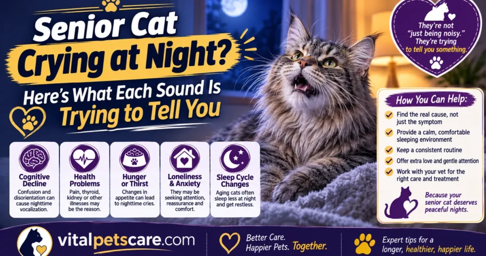 senior cat crying at night