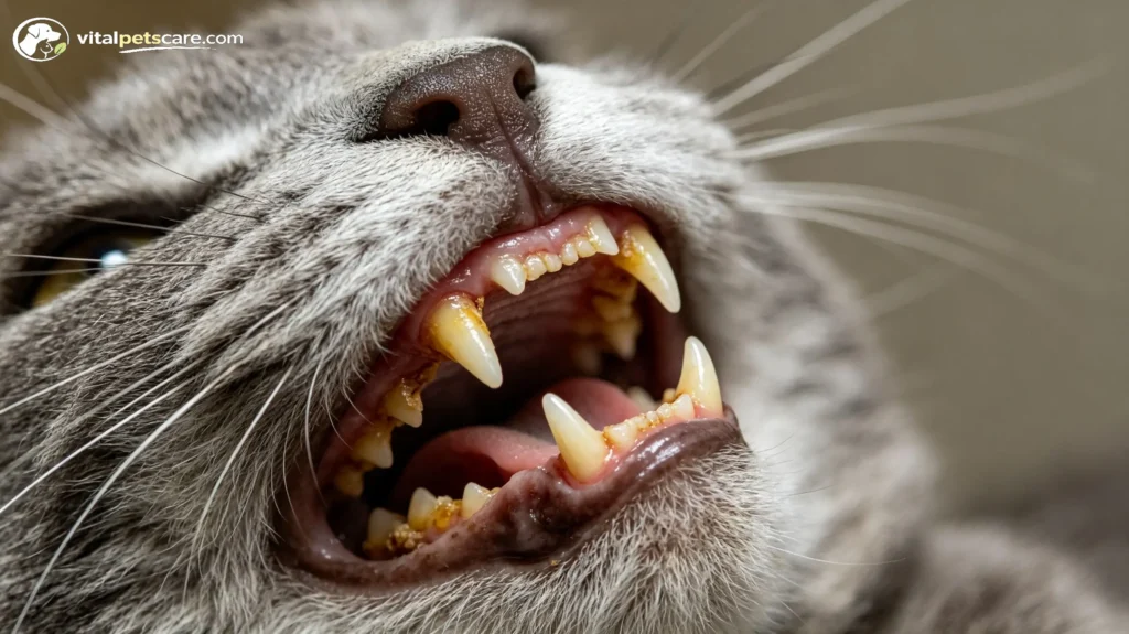 senior cat dental tartar buildup periodontal disease
