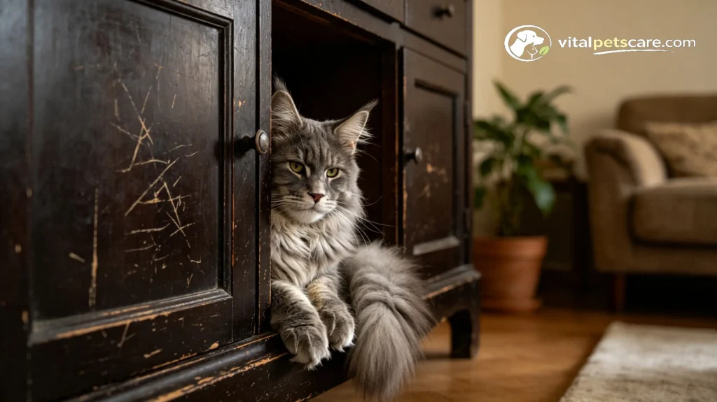 senior cat hiding more than usual causes