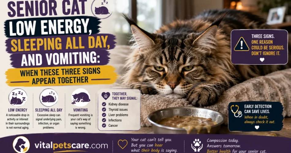 senior cat low energy sleeping all day