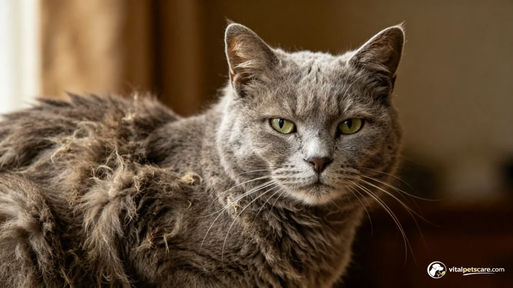 senior cat not grooming matted fur causes