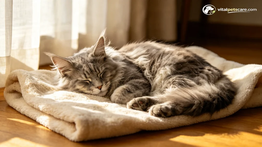 senior cat sleeping all day causes
