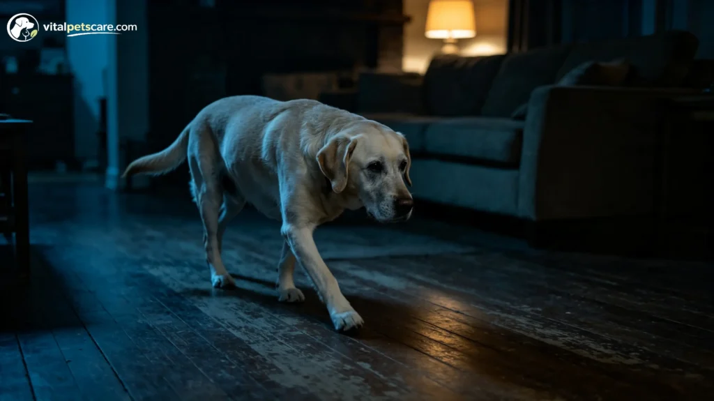 senior dog anxiety at night symptoms pacing and panting